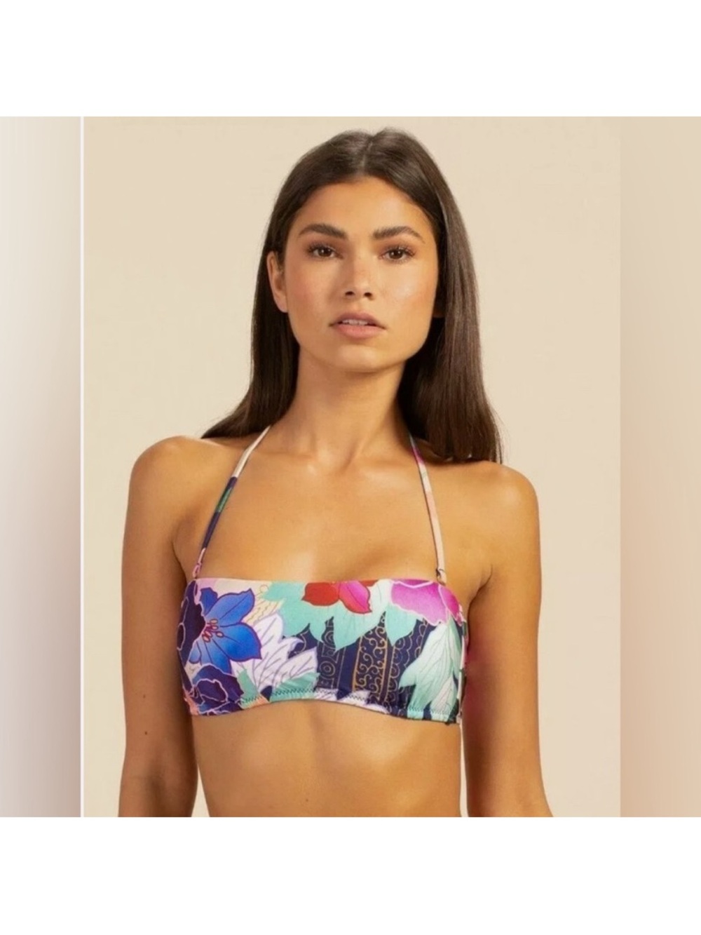 Trina Turk Opulent Oasis Bandeau Bikini Top - Size 10